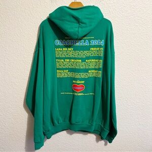 Madhappy Green Coachella 2024 Tour Hoodie with Yellow Text